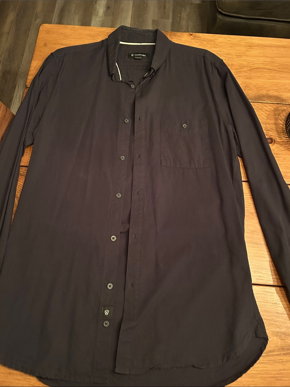 Zanerobe Black Long-Sleeve Button-Up Shirt